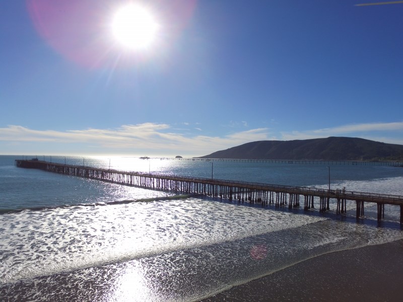 Sun shining over Avila Beach pier Click to view article, Annual Quarantine of Sport-Harvested Mussels Begins May 1