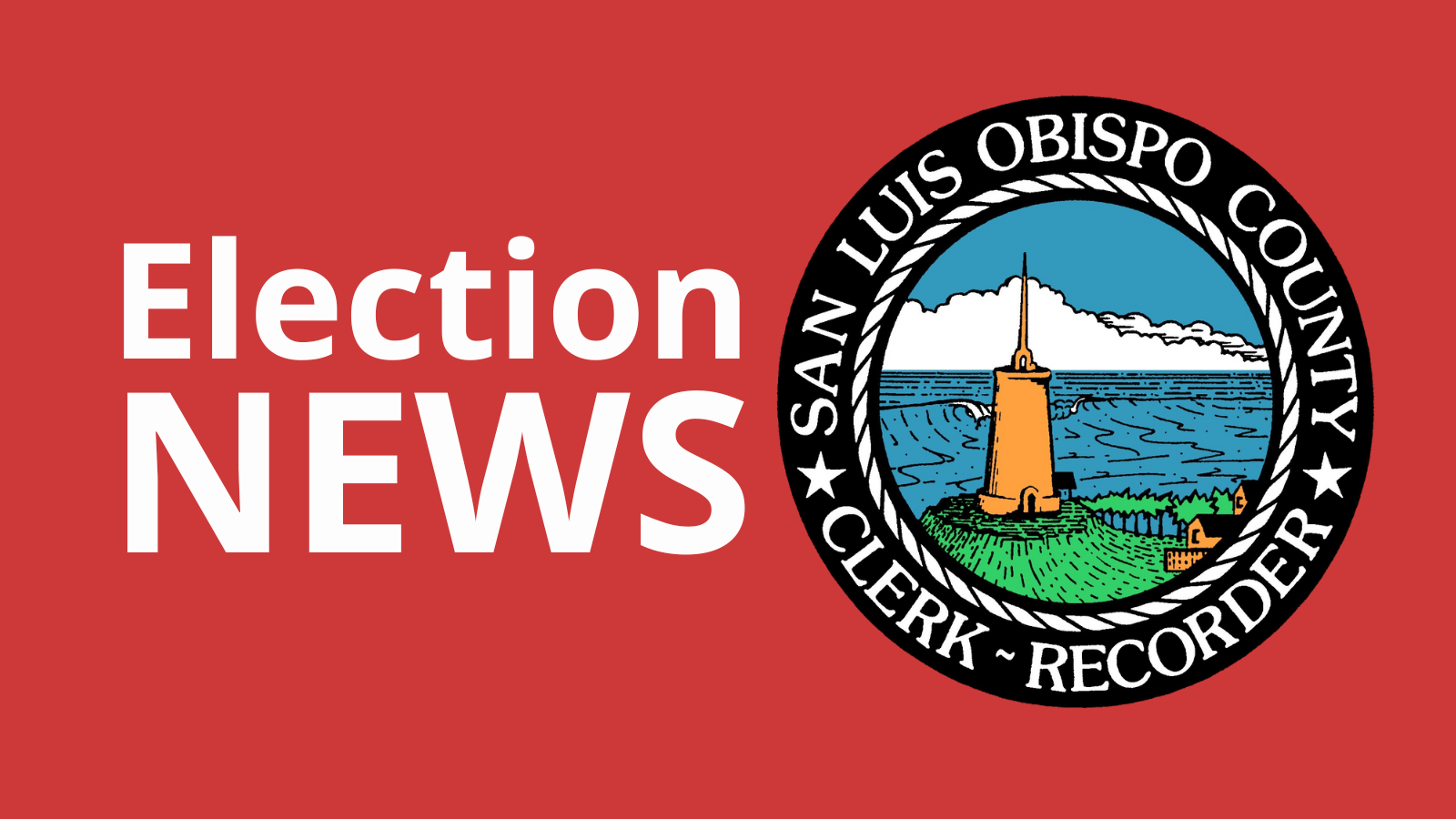 Text that says Election News next to the official Clerk-Recorder seal
