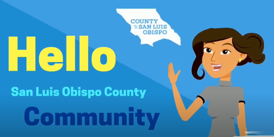 Hello San Luis Obipso community graphic Click to view article, SLO County Agencies Work Together to Provide Food Resources During COVID-19