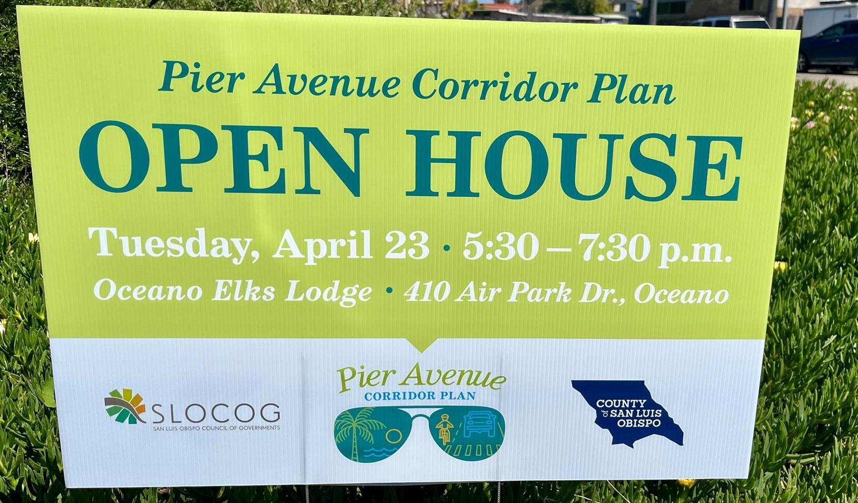 Open house sign Click to view article, Open House Set for Pier Avenue Corridor Plan