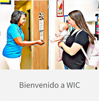 WIC Counsellor helping a parent holding her baby Sp