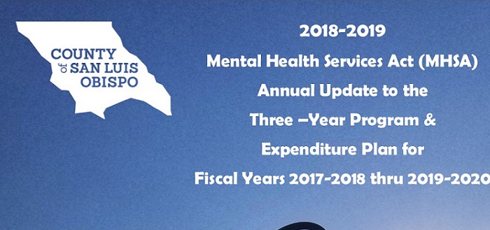 Blue sky, with text overlay that reads 2018-2019 Mental Health Services Act (MHSA) Annual Update to the Three-Year Program & Expenditure Plan for Fiscal Years 2017-2018 thru 2019-2020.