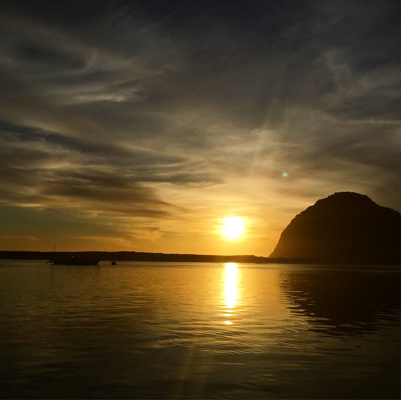 View of Morro Rock with the bay in front