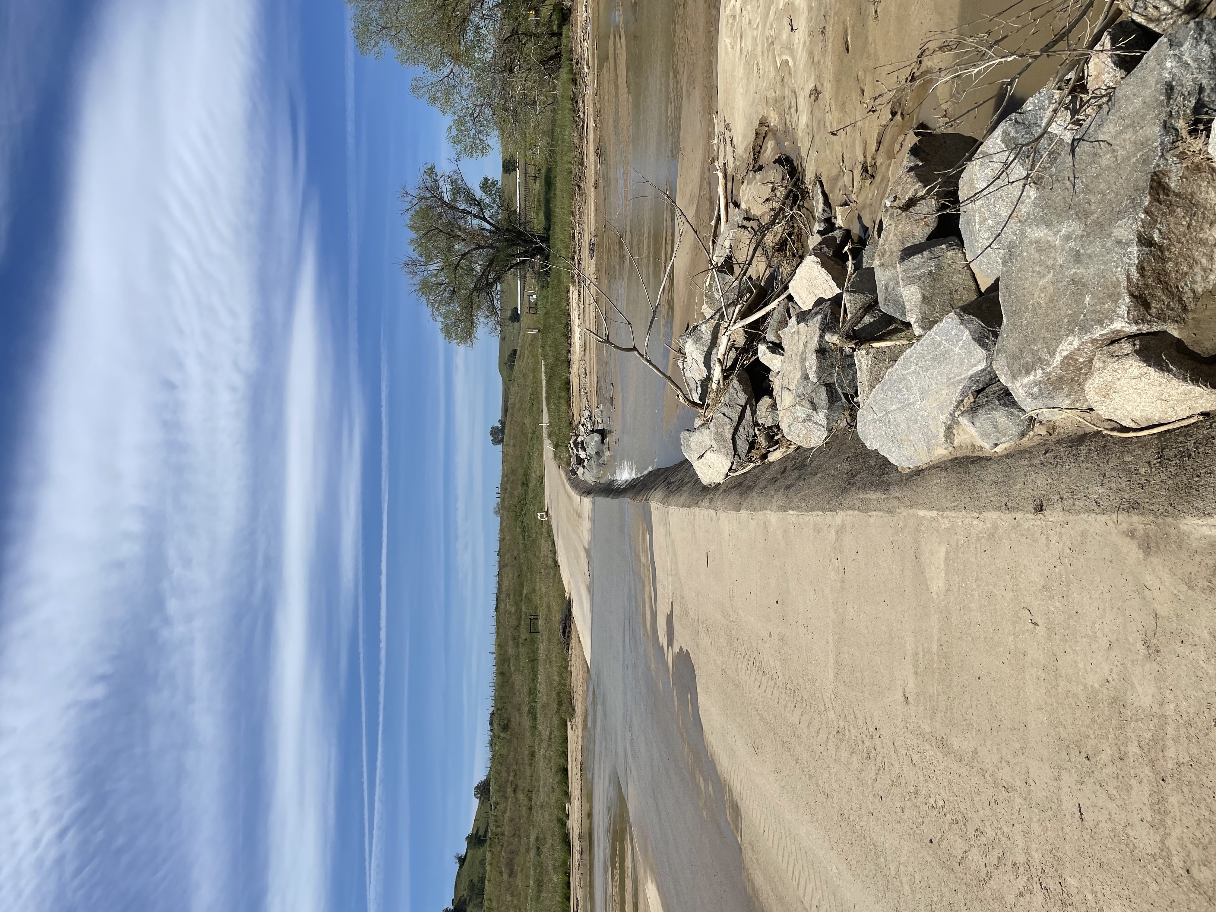 a road and rocks and blue sky