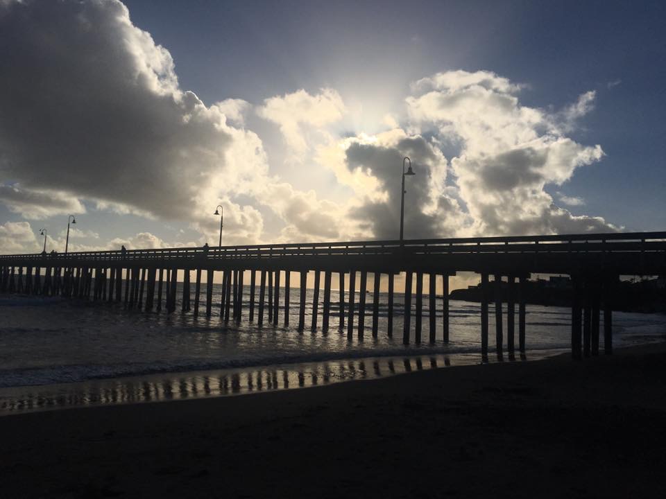 Clouds over Cayucos Pier. Photo by Somer Whitacre.