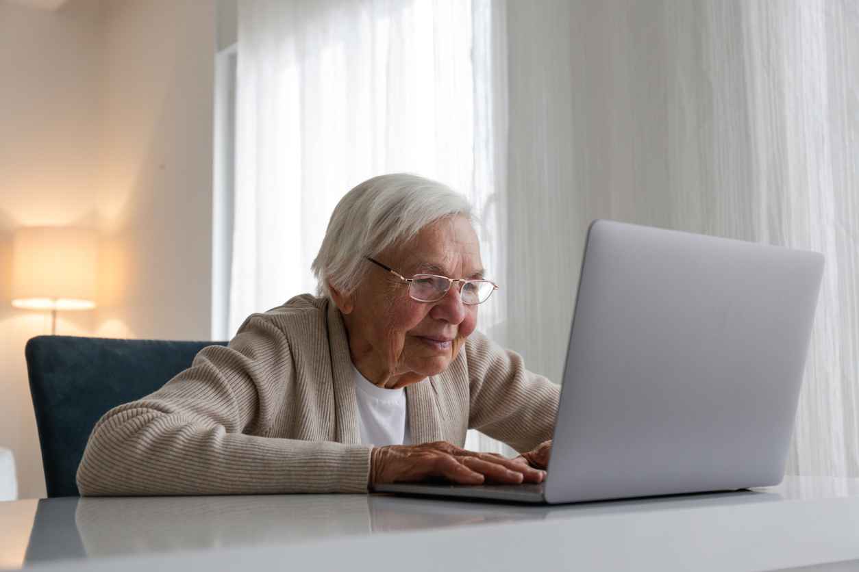 Older woman using a computer