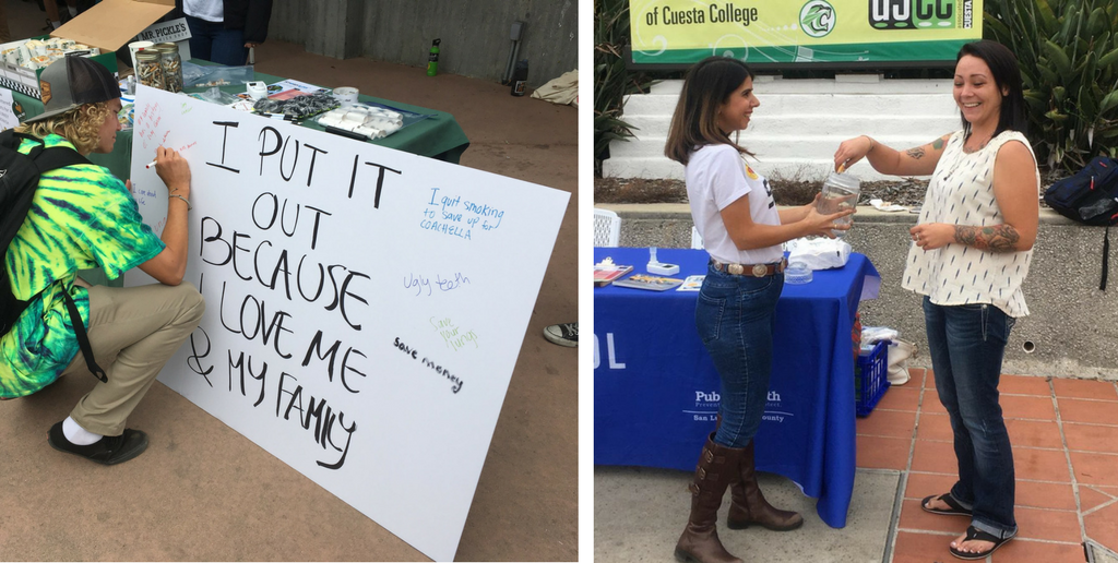 Cuesta and Cal Poly Tabling: Great American Smokeout Challenges Smokers to Quit, Non-Smokers to Lend Support